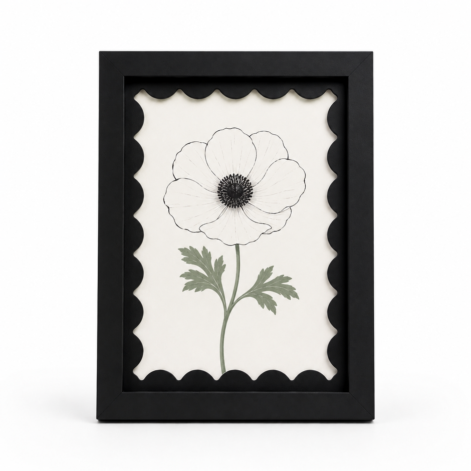 Scalloped-Mat Art Frame — Black