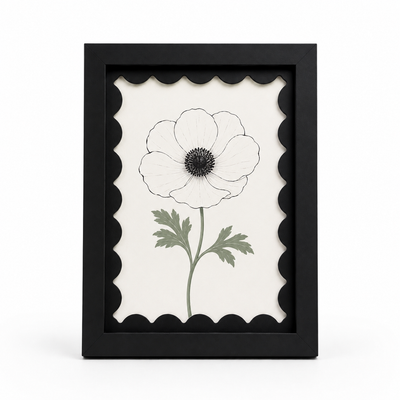 Scalloped-Mat Art Frame — Black