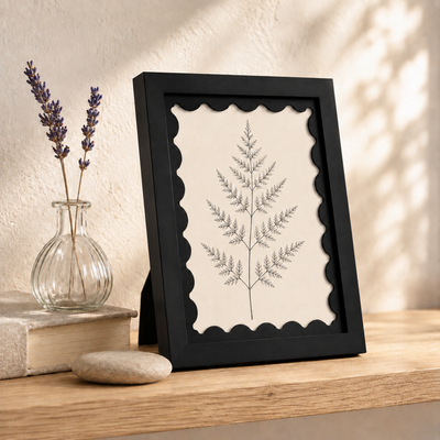 Scalloped-Mat Art Frame — Black