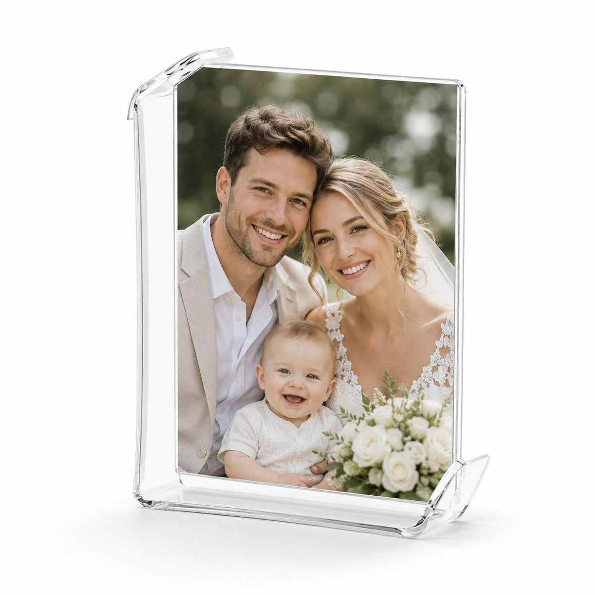 Curved Clear Photo Frame — Clear Acrylic
