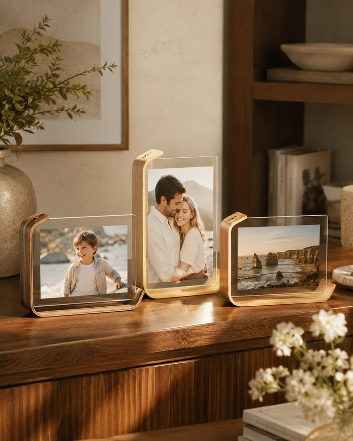 Curved Clear Photo Frame — Cherry Blossom Pink