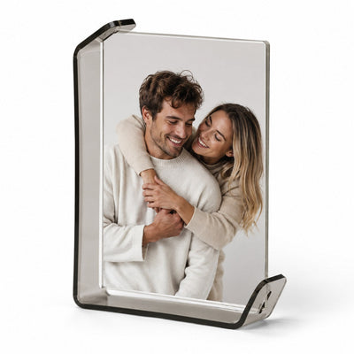 Curved Clear Photo Frame — Smoke Gray