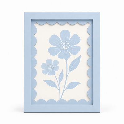 Scalloped-Mat Art Frame — Sky Blue