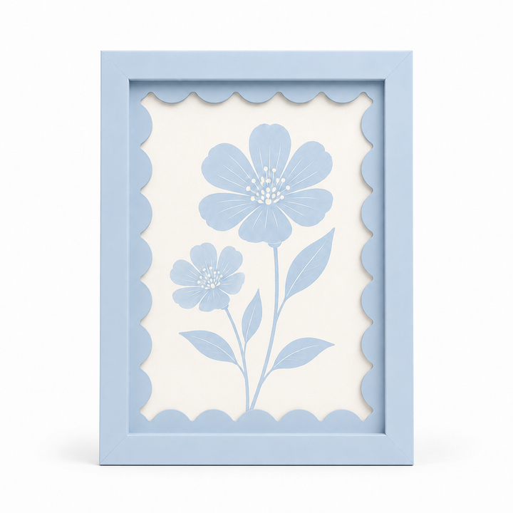 Scalloped-Mat Art Frame — Sky Blue