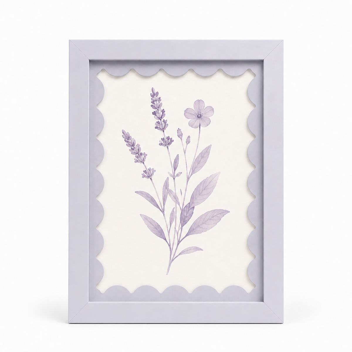 Scalloped-Mat Art Frame — Soft Lavender