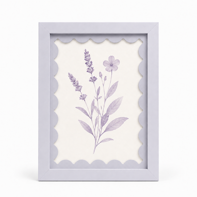 Scalloped-Mat Art Frame — Soft Lavender