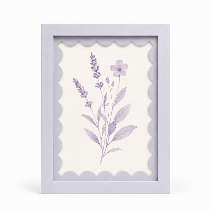 Scalloped-Mat Art Frame — Soft Lavender