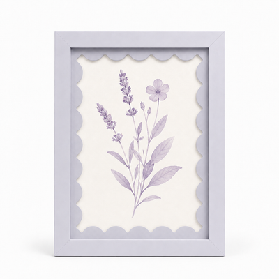 Scalloped-Mat Art Frame — Soft Lavender