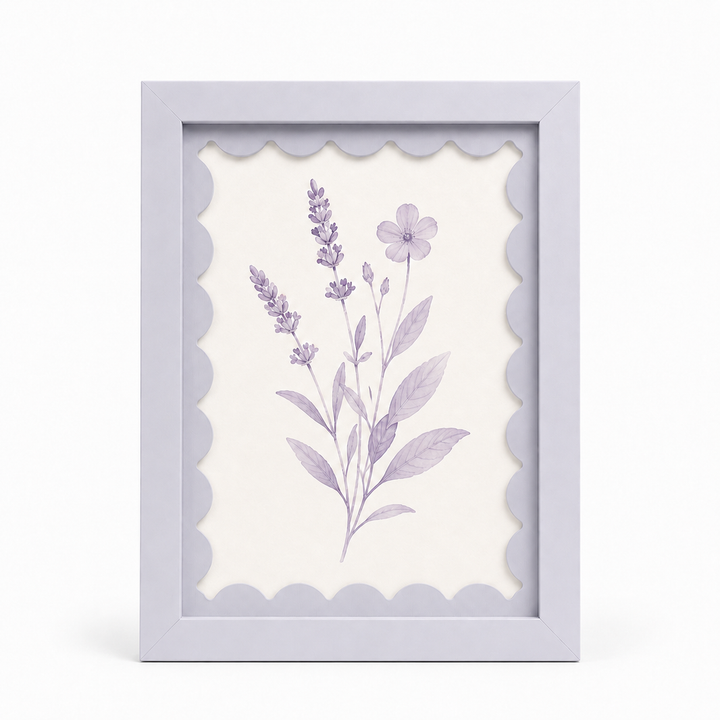 Scalloped-Mat Art Frame — Soft Lavender
