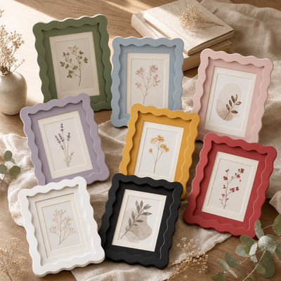 Scalloped-Mat Art Frame — Blue