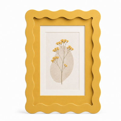 Wavy-Edge Photo Frame — Butter Yellow