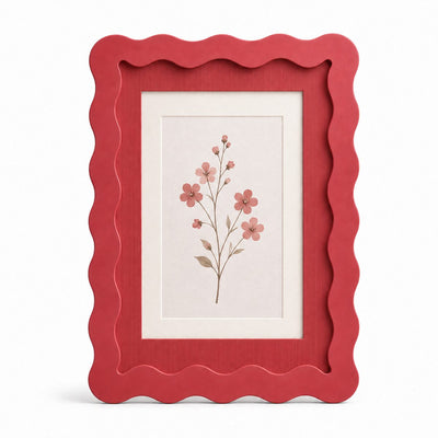 Wavy-Edge Photo Frame — Red